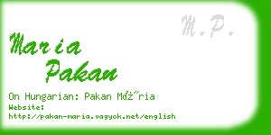 maria pakan business card